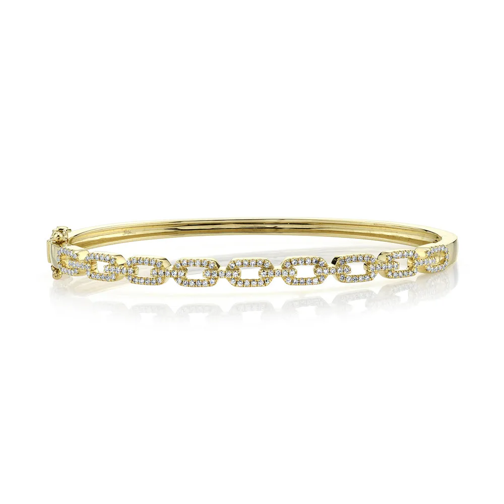 0.44CT 14K Y/G DIAMOND LINK BANGLE