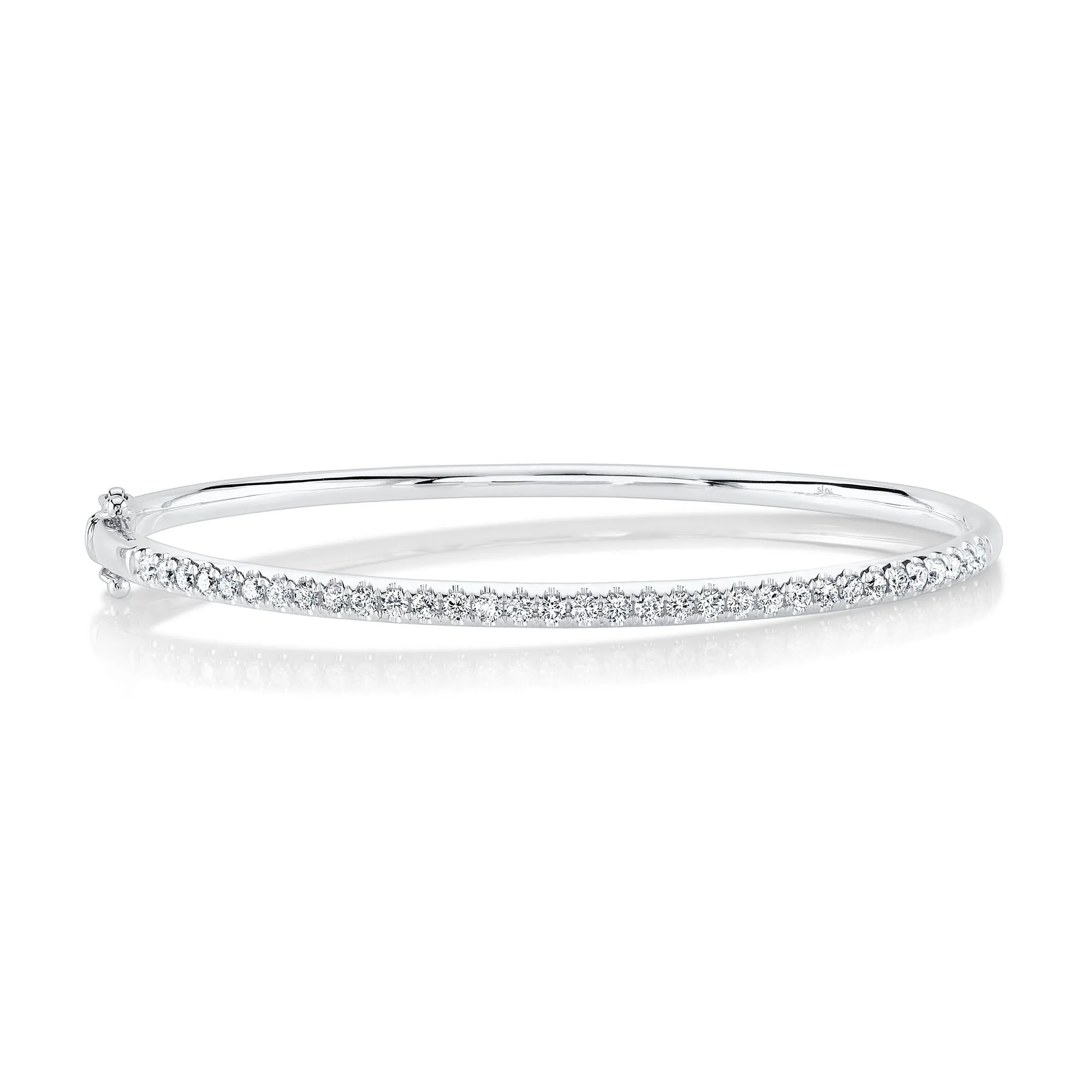 0.90CT 14K W/G DIAMOND BANGLE