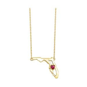 10Kt Yellow Gold Garnet 1/6Ctw Pendant
