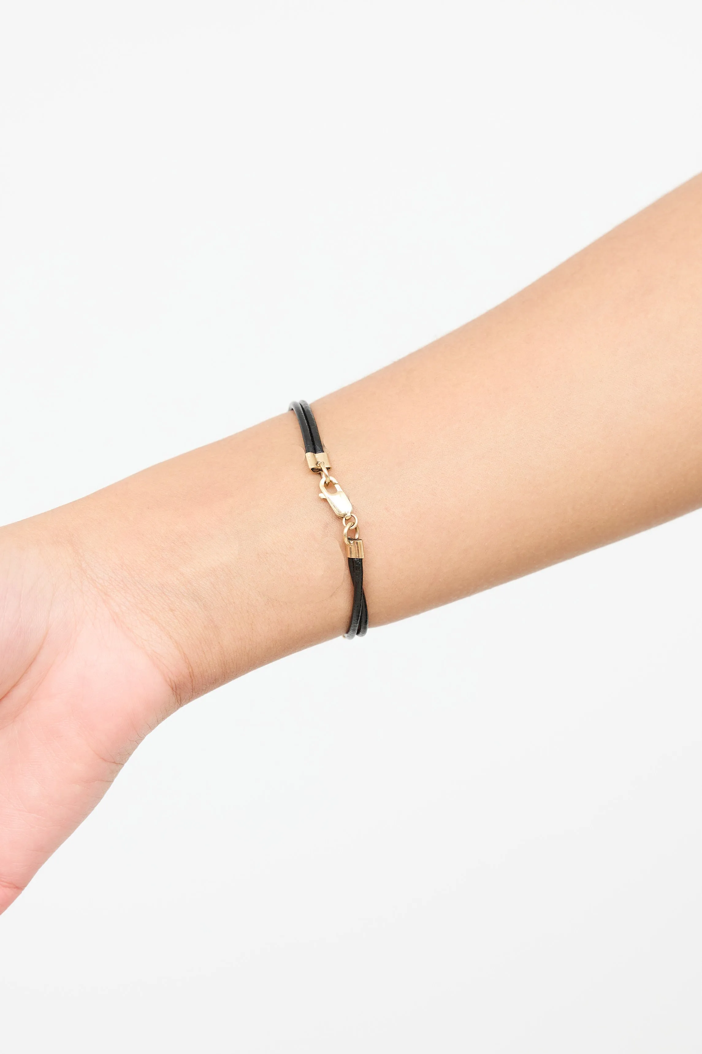 14K Yellow Gold Diamond & Onyx Bracelet
