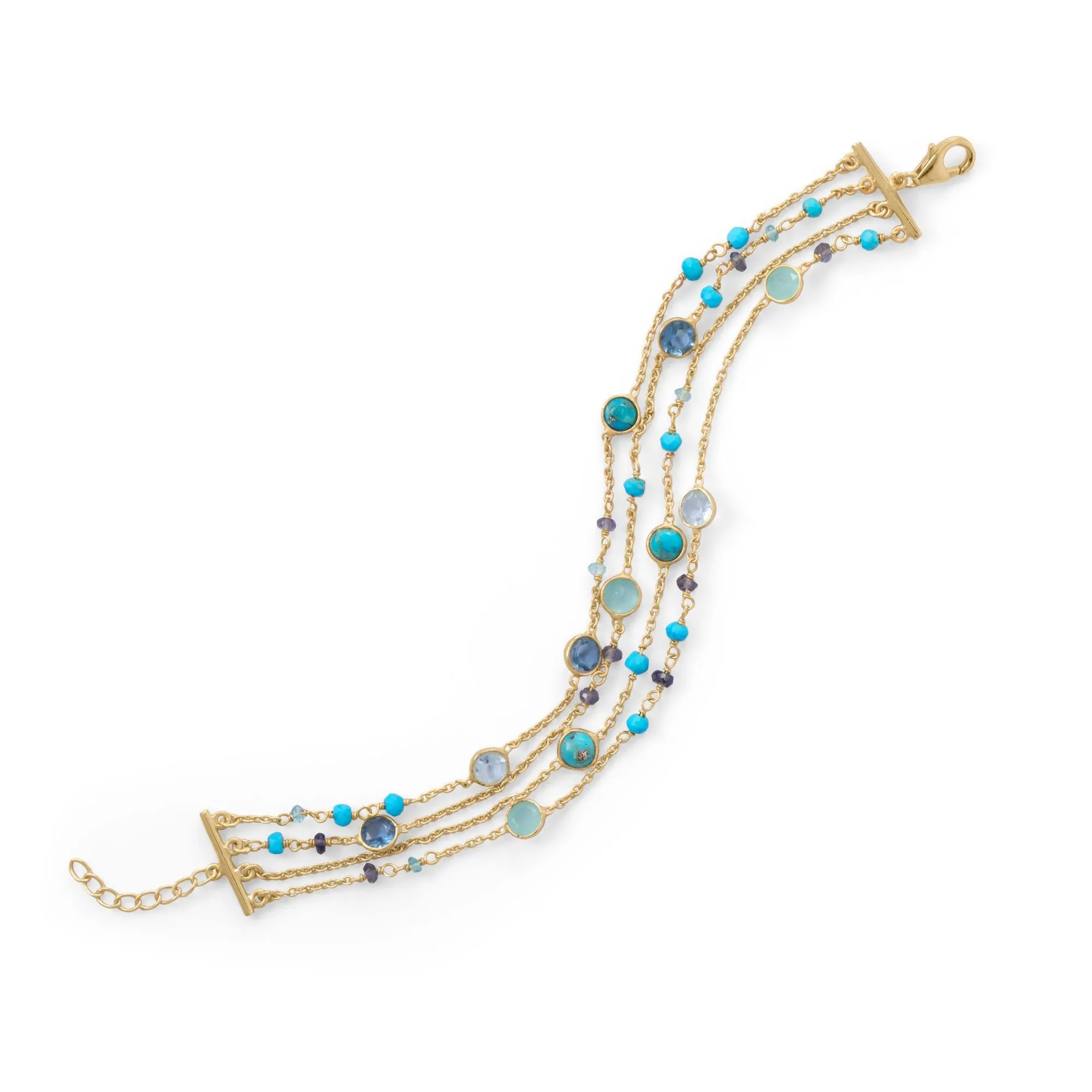 14K/Gp/925 TQ Multi stone bracelet