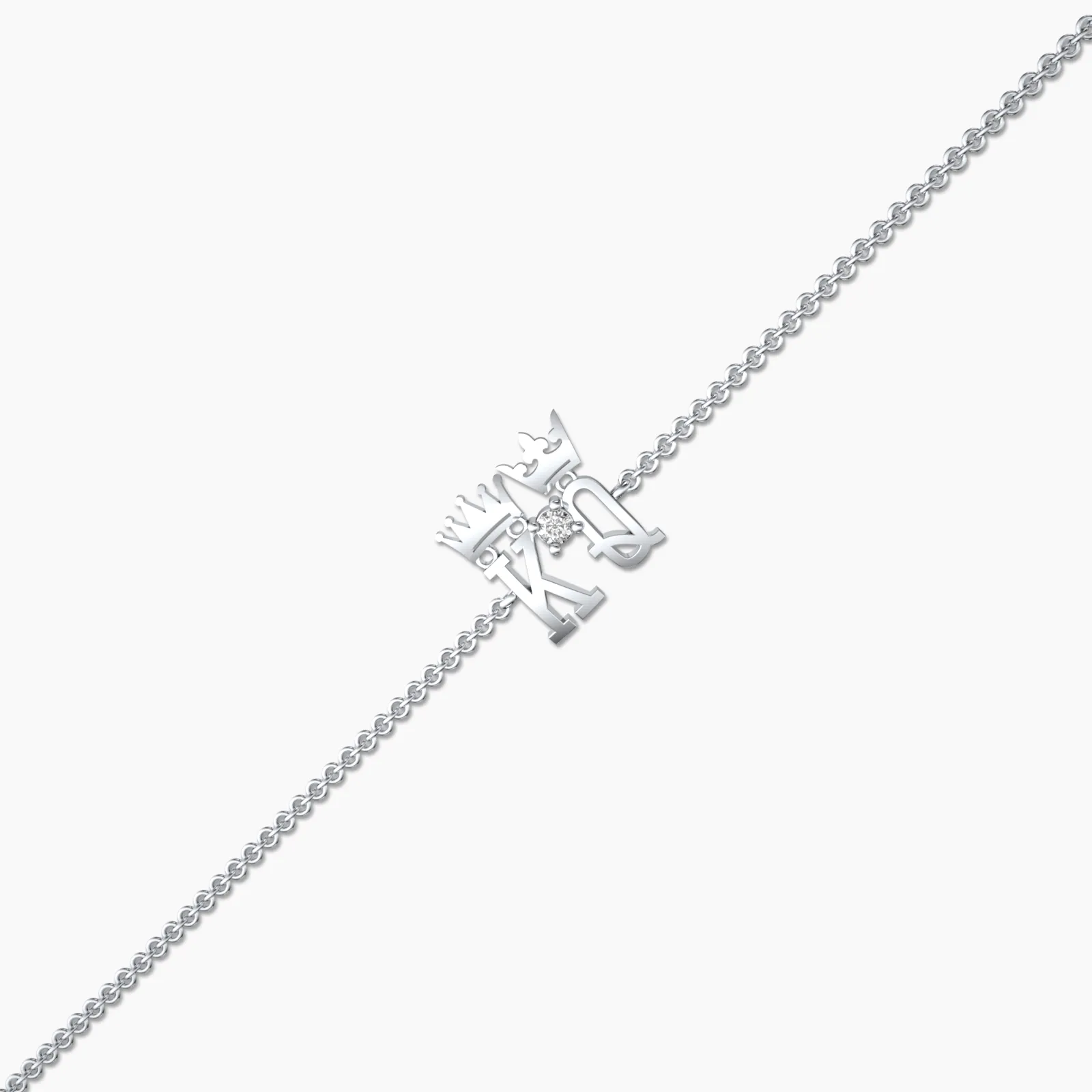 18k Kind and Queen Natural Diamond Bracelet