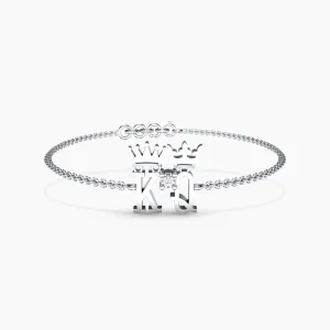 18k Kind and Queen Natural Diamond Bracelet