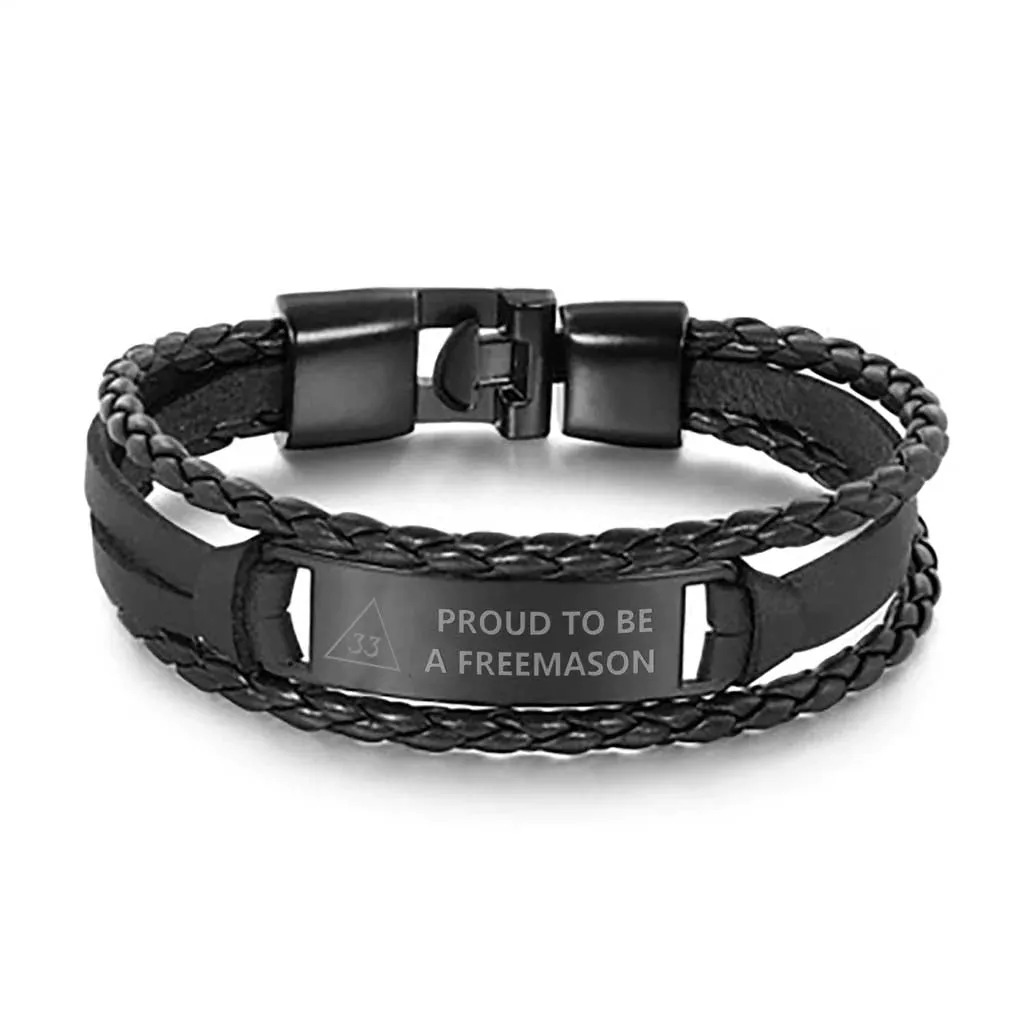 33rd Degree Scottish Rite Bracelet - Black & Brown