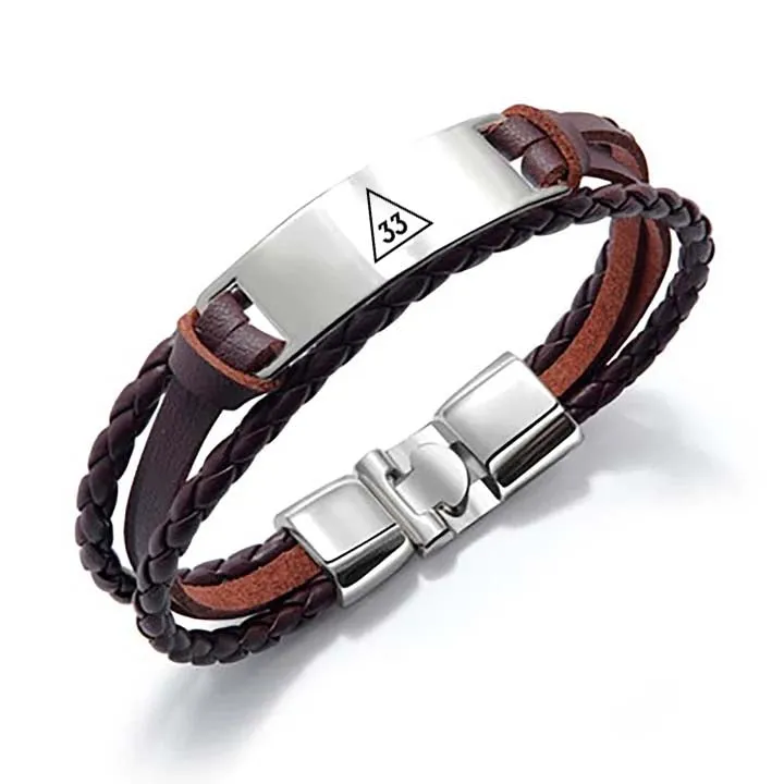 33rd Degree Scottish Rite Bracelet - Black & Brown