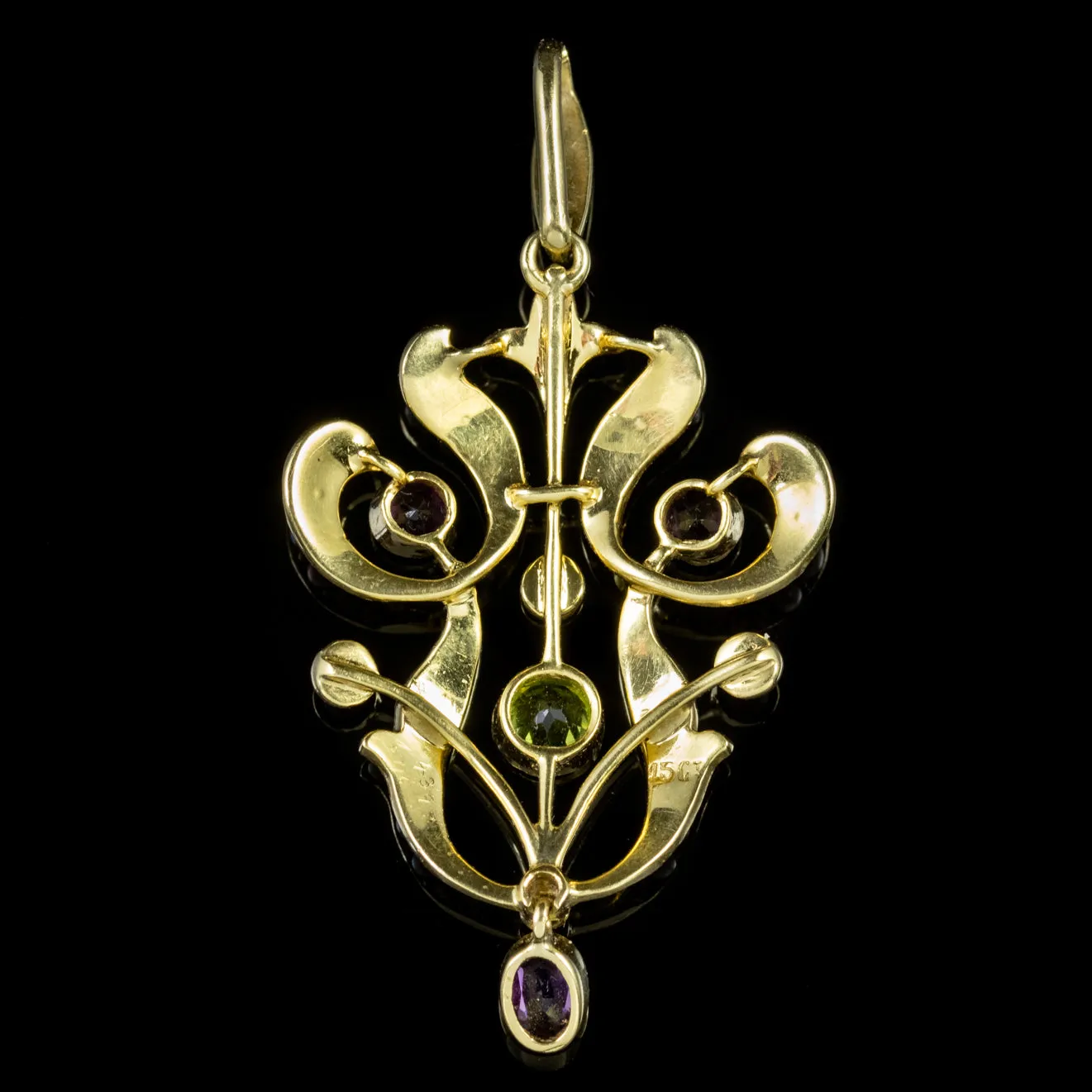 Antique Suffragette Edwardian 15Ct Gold Pendant Circa 1910