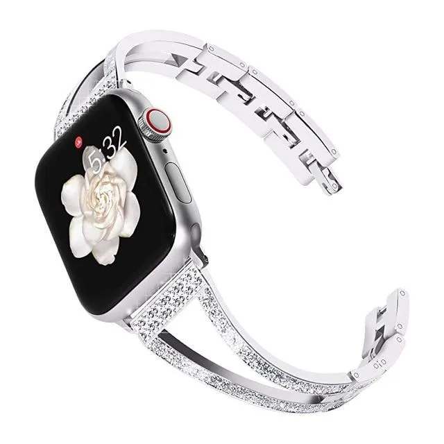 Apple Series 7 6 5 4 Band Luxury Metal Diamond Elegant Bracelet Strap