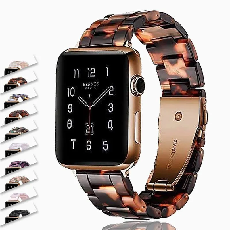Apple Watch Band Rose Gold Pink Resin Strap iWatch Women Bracelet