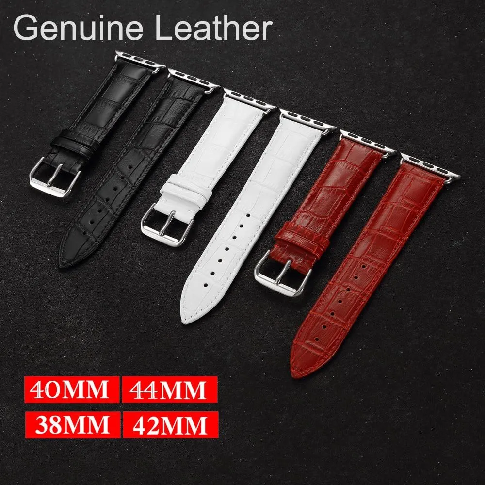 Apple Watch Band Series 7 6 5 High-Quality Leather Loop Bracelet Strap