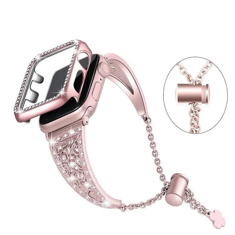 Apple Watchband Series 7 6 Ladies Diamond Premium Steel Bracelet Strap