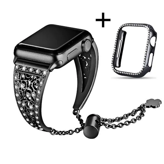 Apple Watchband Series 7 6 Ladies Diamond Premium Steel Bracelet Strap