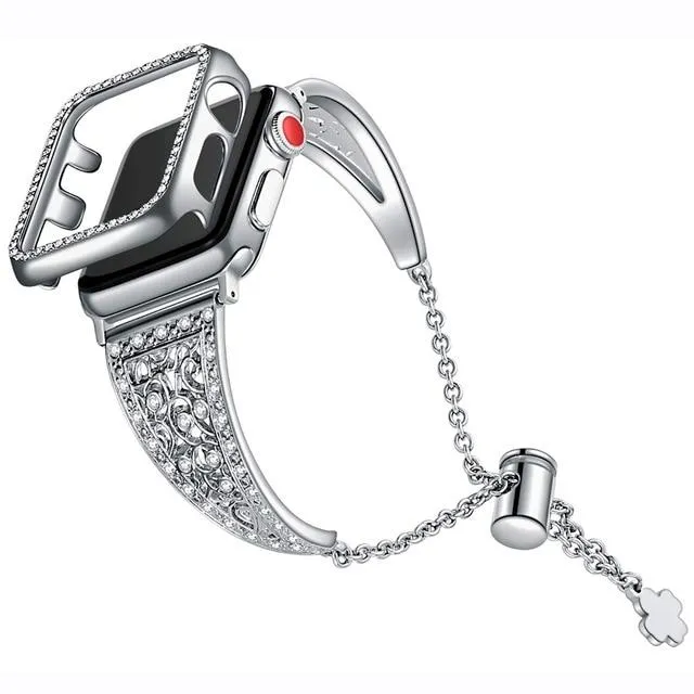 Apple Watchband Series 7 6 Ladies Diamond Premium Steel Bracelet Strap
