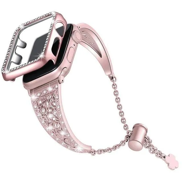 Apple Watchband Series 7 6 Ladies Diamond Premium Steel Bracelet Strap