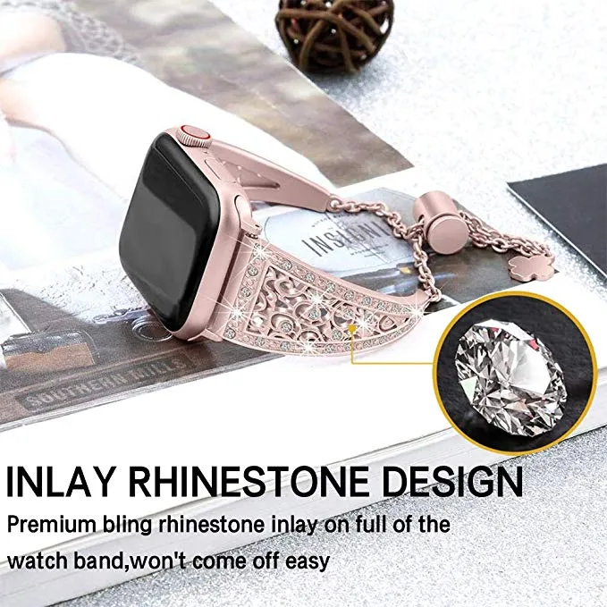 Apple Watchband Series 7 6 Ladies Diamond Premium Steel Bracelet Strap