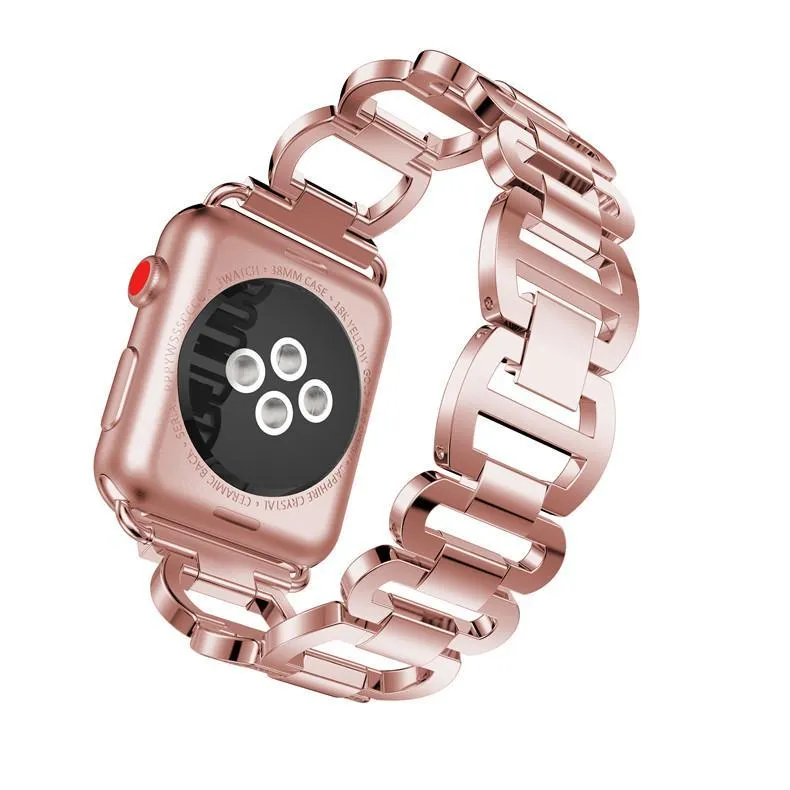 Band Series Diamond Bling Shiny Crystal Breathable Steel Bracelet