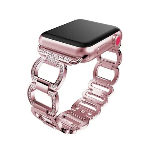 Band Series Diamond Bling Shiny Crystal Breathable Steel Bracelet