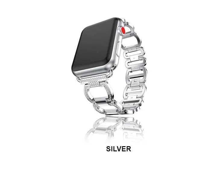 Band Series Diamond Bling Shiny Crystal Breathable Steel Bracelet