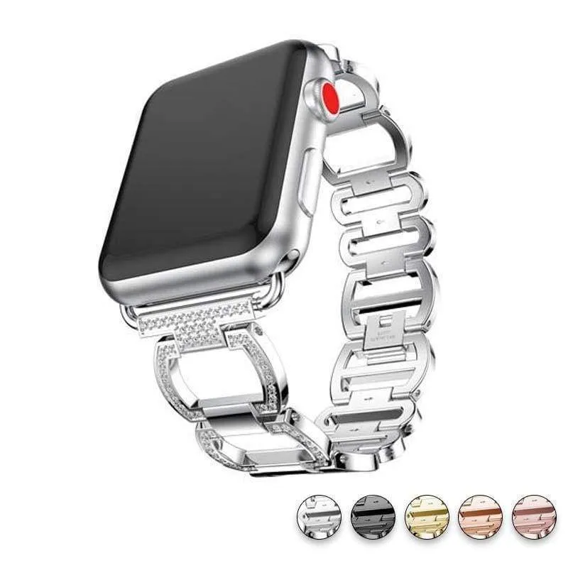 Band Series Diamond Bling Shiny Crystal Breathable Steel Bracelet