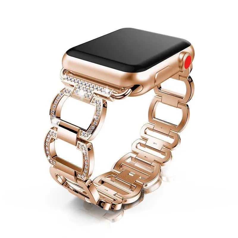 Band Series Diamond Bling Shiny Crystal Breathable Steel Bracelet