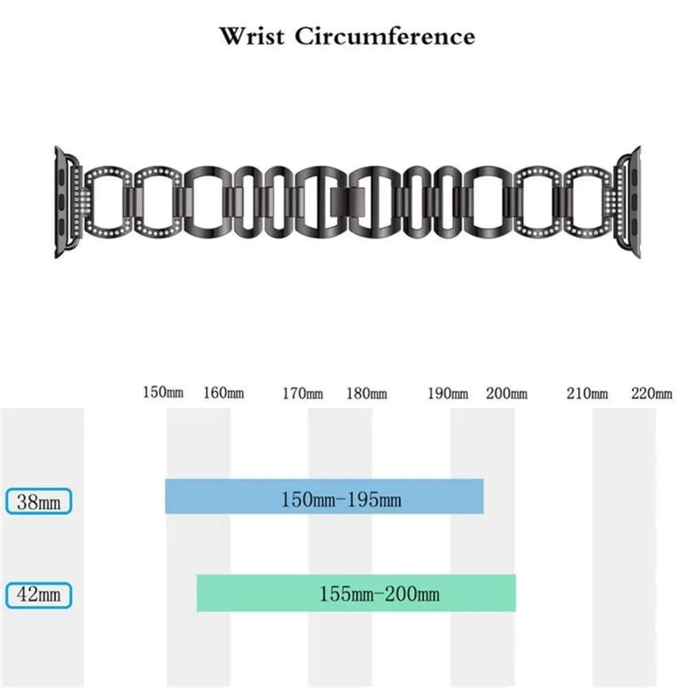 Band Series Diamond Bling Shiny Crystal Breathable Steel Bracelet