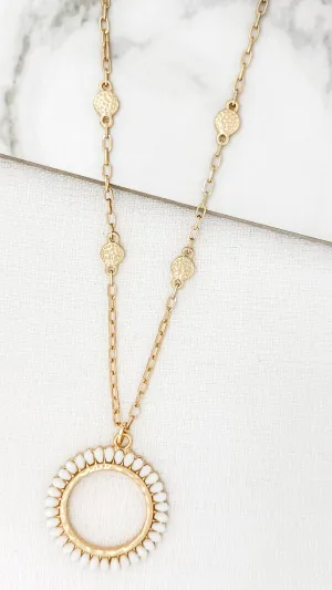 Beaded Circle Necklace - Gold