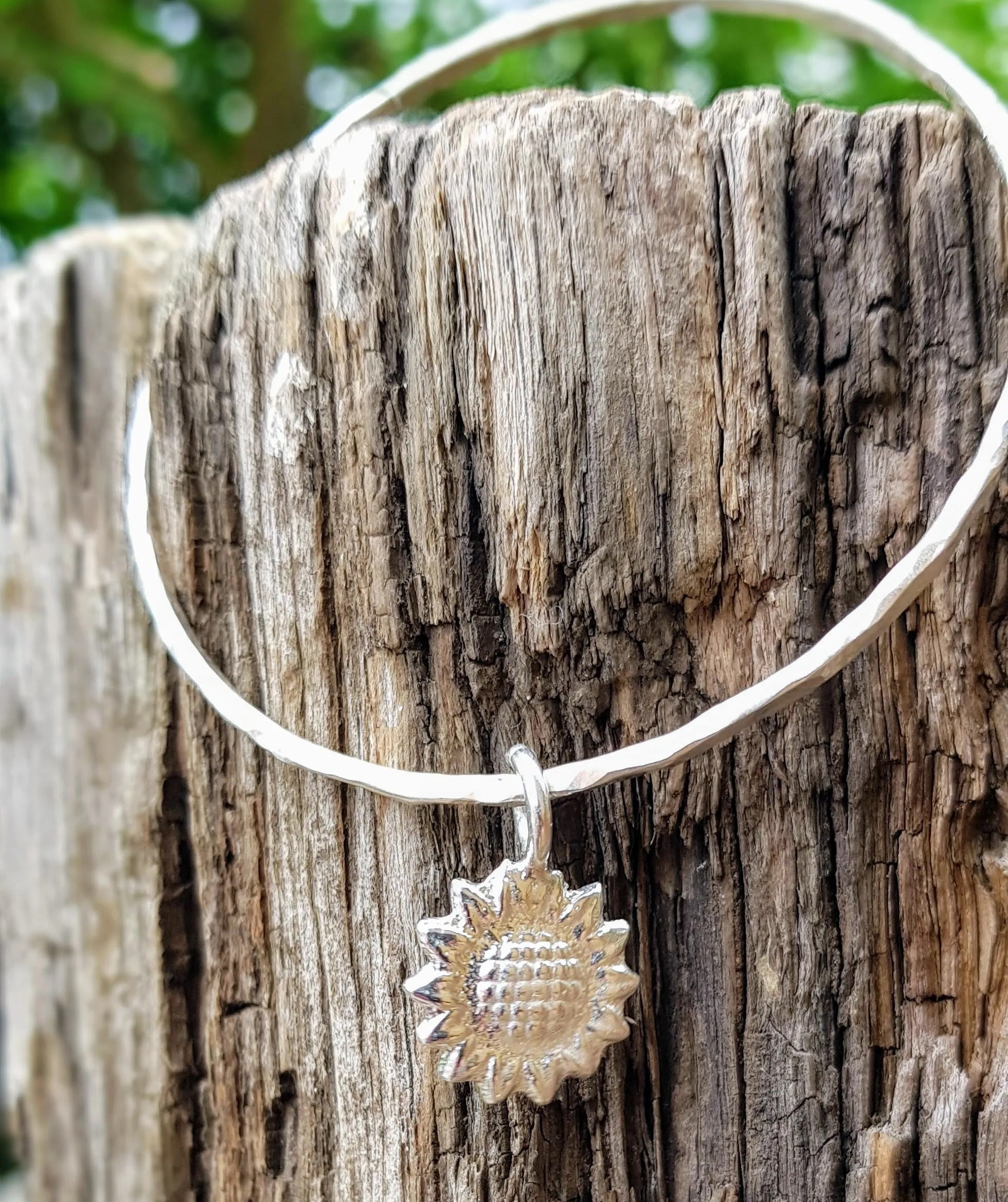 Big Sunflower Charm Bangle