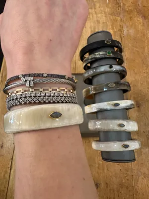 Bone & Semi Precious Stone Cuffs