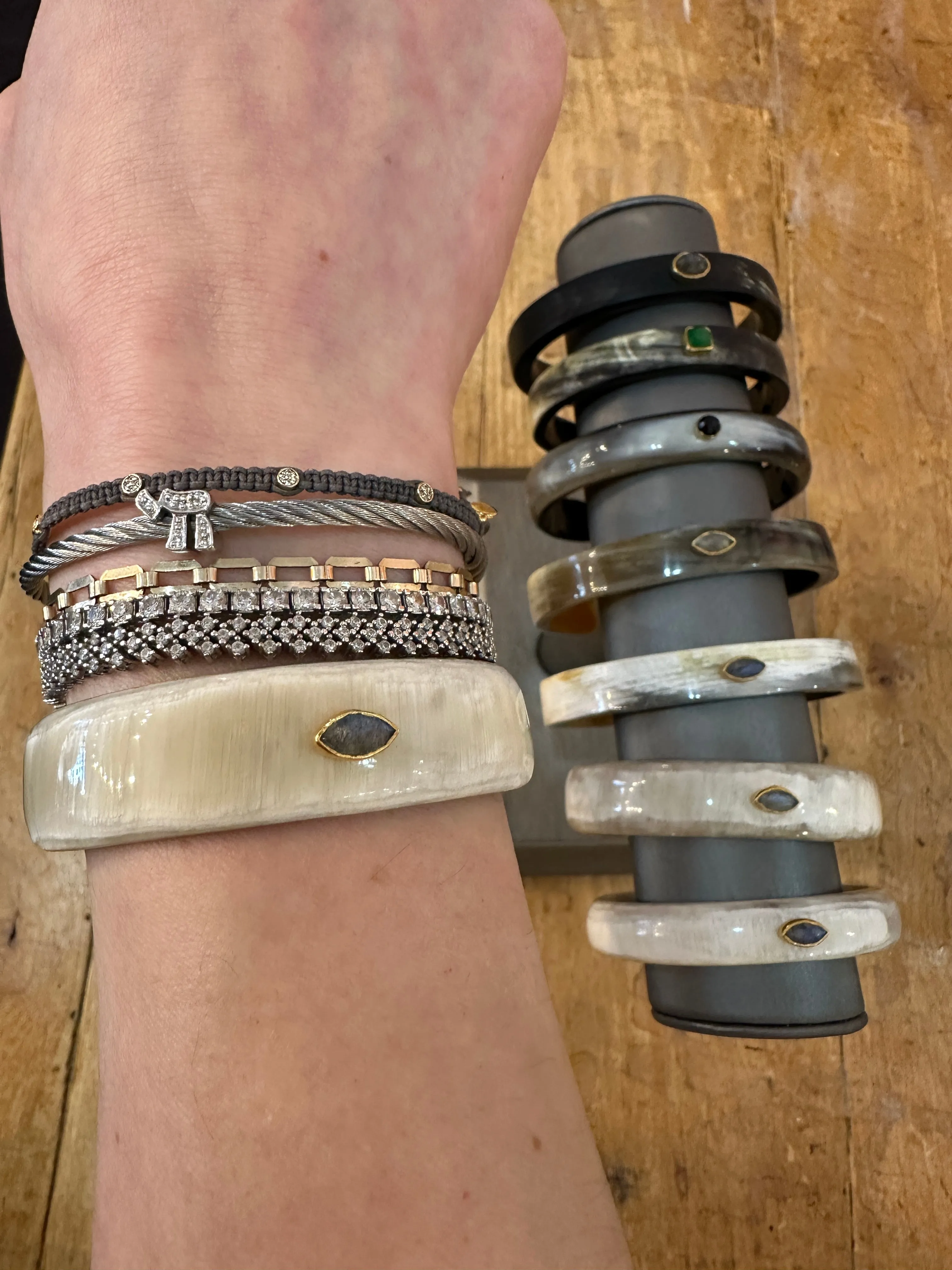Bone & Semi Precious Stone Cuffs