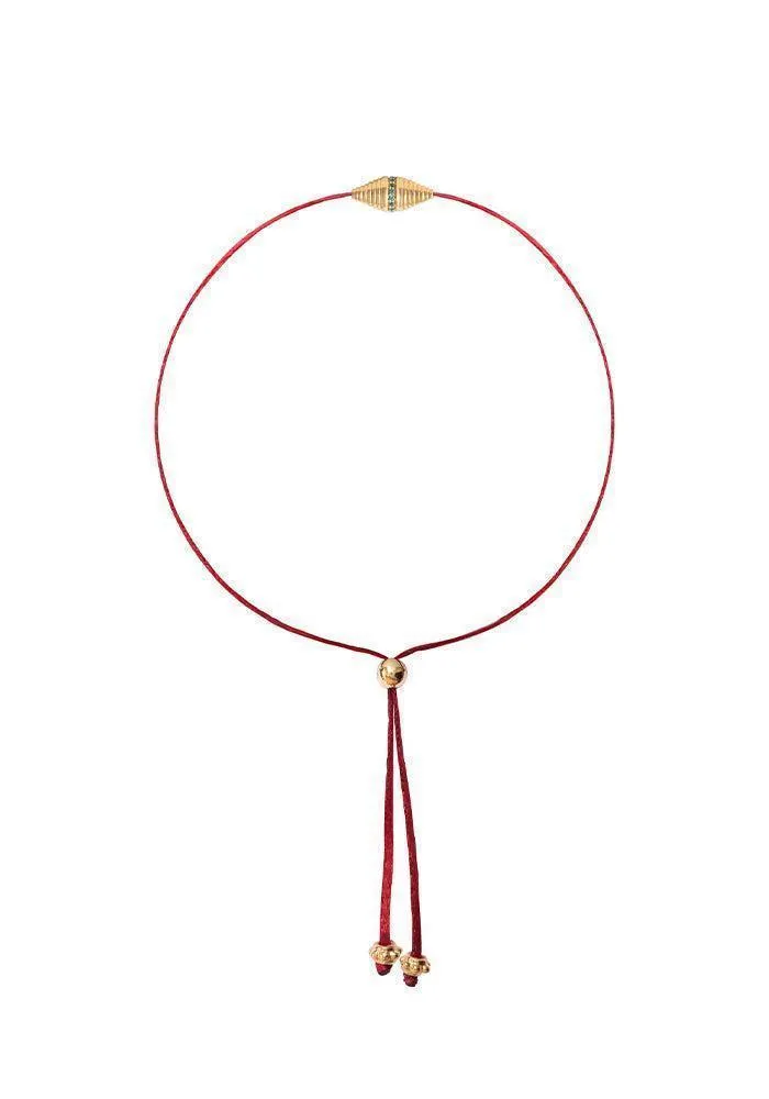 Bracelet Rakhi 3 Onyx Vert Fil Rouge