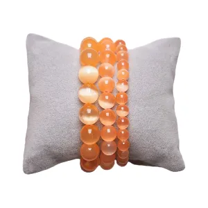 Bracelet Selenite chauffée orange couleur 2