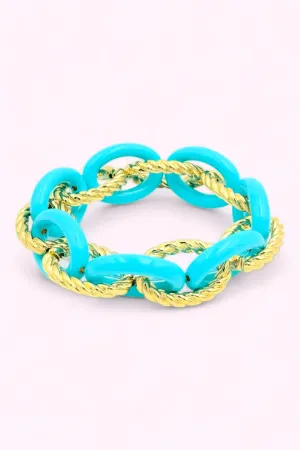 Brooke Aqua Chain Bracelet