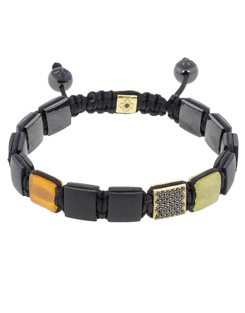 Carnelian, Yellow Sapphire and Onyx Lock Bracelet