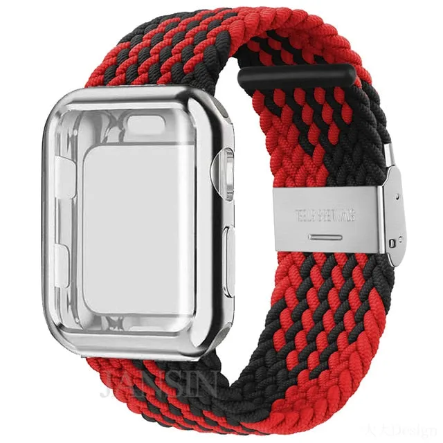 Case   Strap Series 6 5 4 Braided Solo Loop Elastic Sports Bracelet