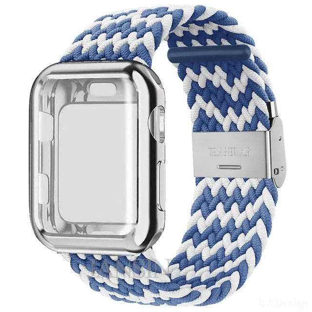 Case   Strap Series 6 5 4 Braided Solo Loop Elastic Sports Bracelet