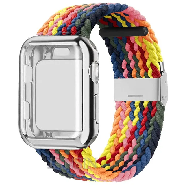 Case   Strap Series 6 5 4 Braided Solo Loop Elastic Sports Bracelet