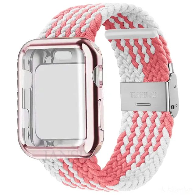 Case   Strap Series 6 5 4 Braided Solo Loop Elastic Sports Bracelet