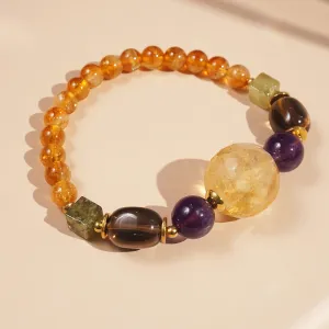 Citrine, Amethyst, Smoky Quartz, and African Green Garnet