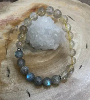 Citrine and Blue Flash Labradorite Bracelet for Creativity and Spiritual Protection