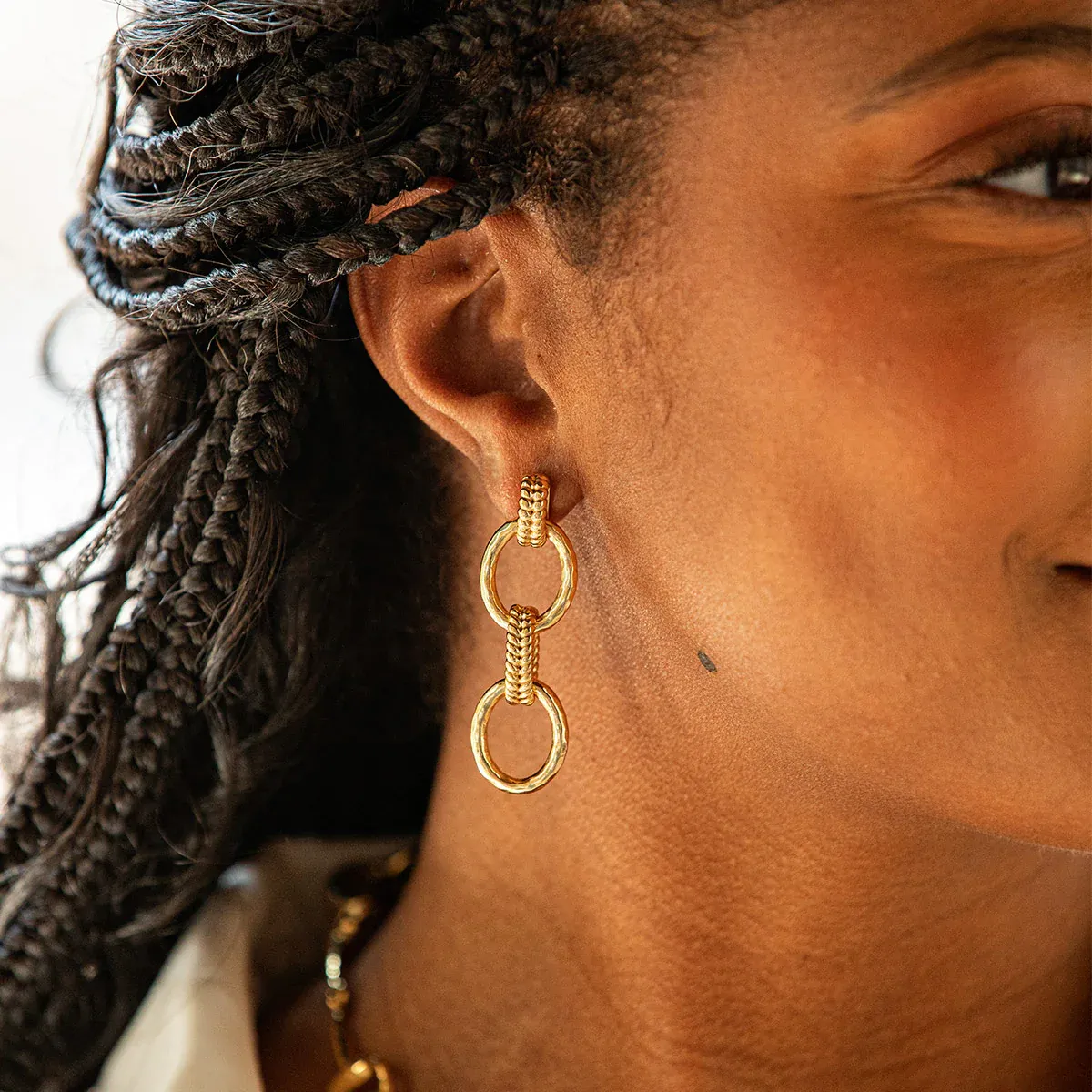 Cleopatra Regal Double Link Earrings