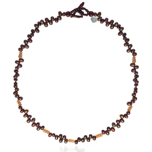Copper Freshwater Pearl & Citrine Droplet Necklace