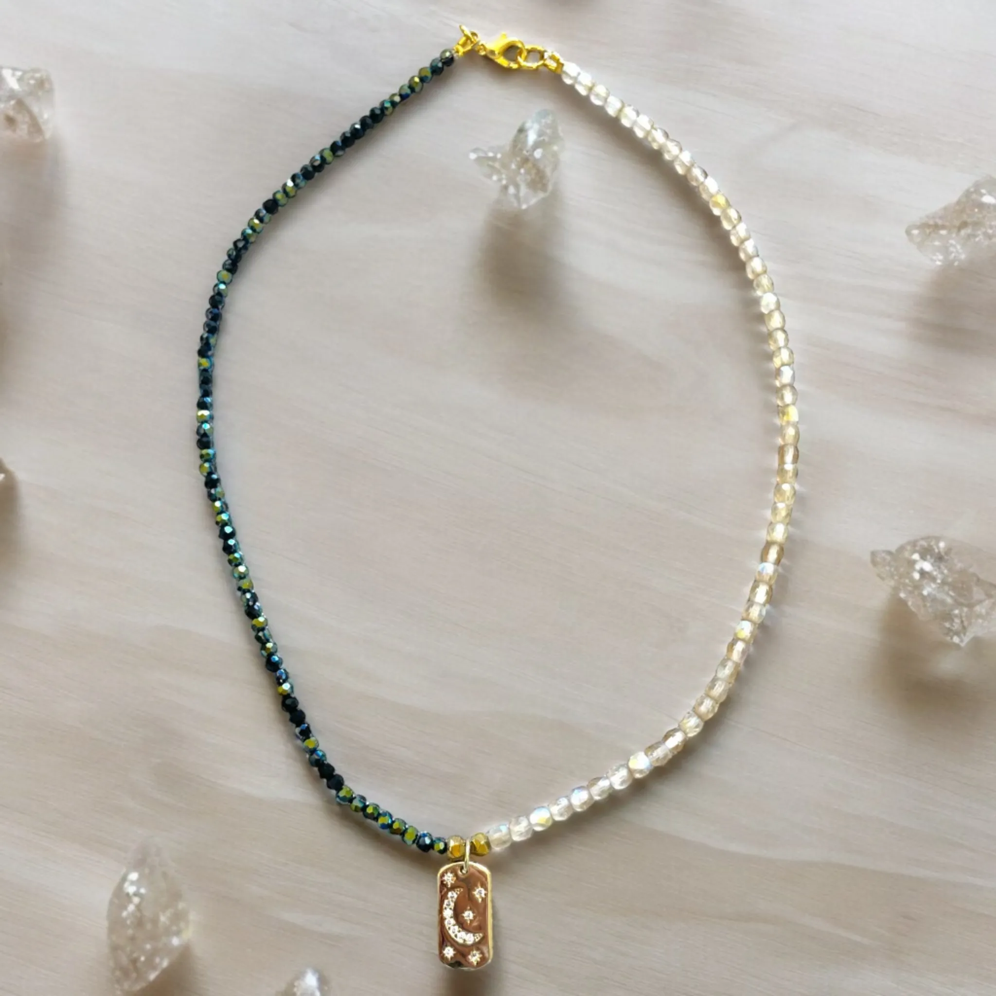 Crystal Beaded Necklace with Pendant