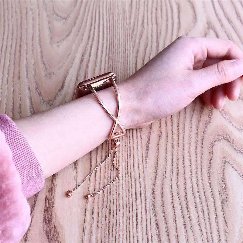 Cuff Minimal Stainless Steel w/ Tassel Adjustable Buckle Series