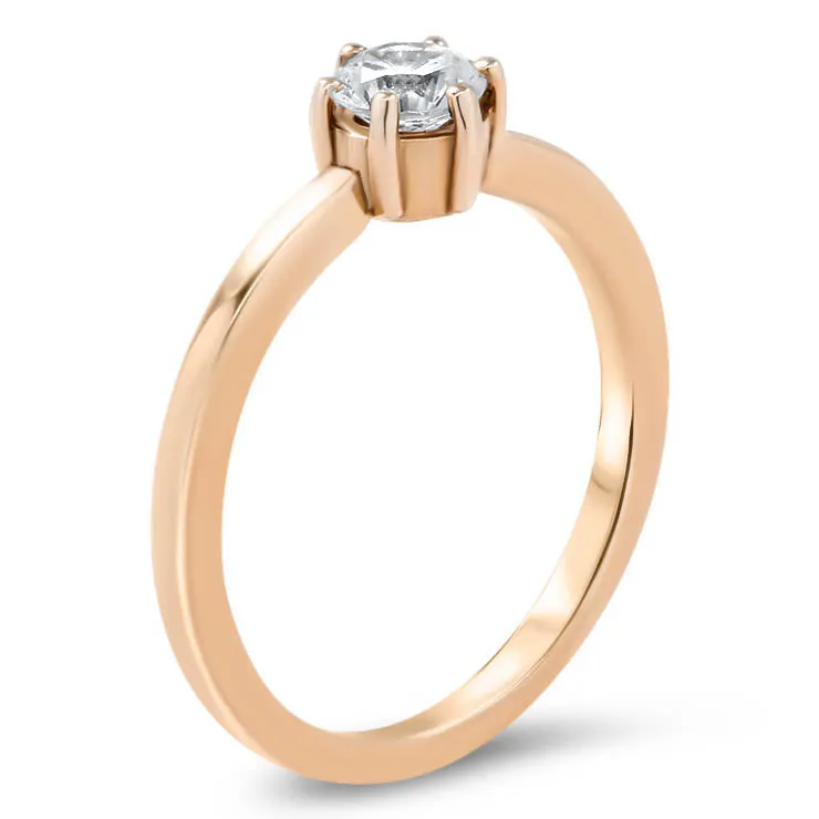 Dainty Solitaire  Engagement Ring Minimalist Design Six Prong Setting- Natalie