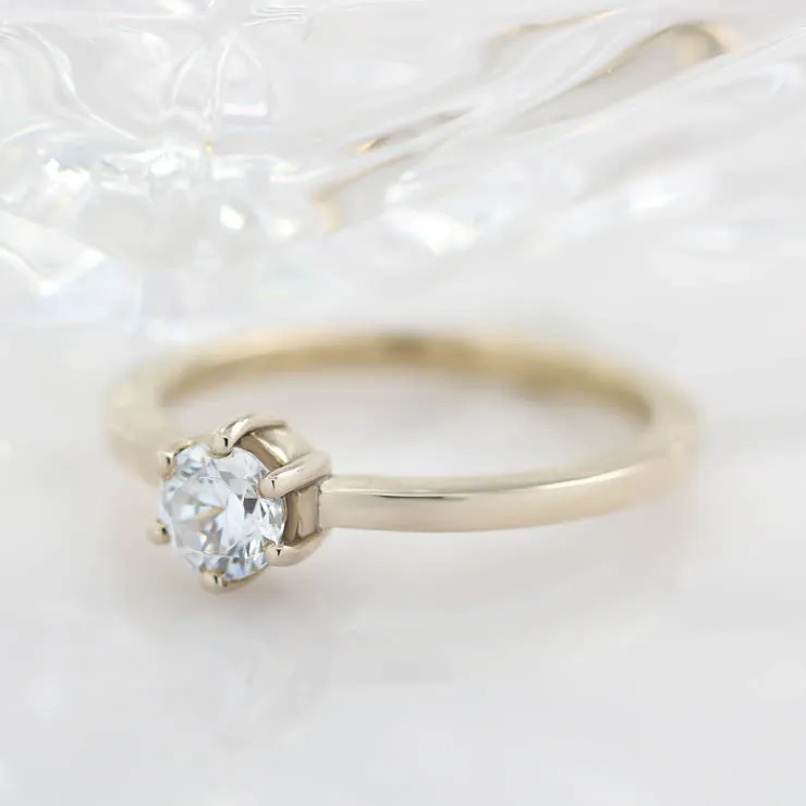 Dainty Solitaire  Engagement Ring Minimalist Design Six Prong Setting- Natalie