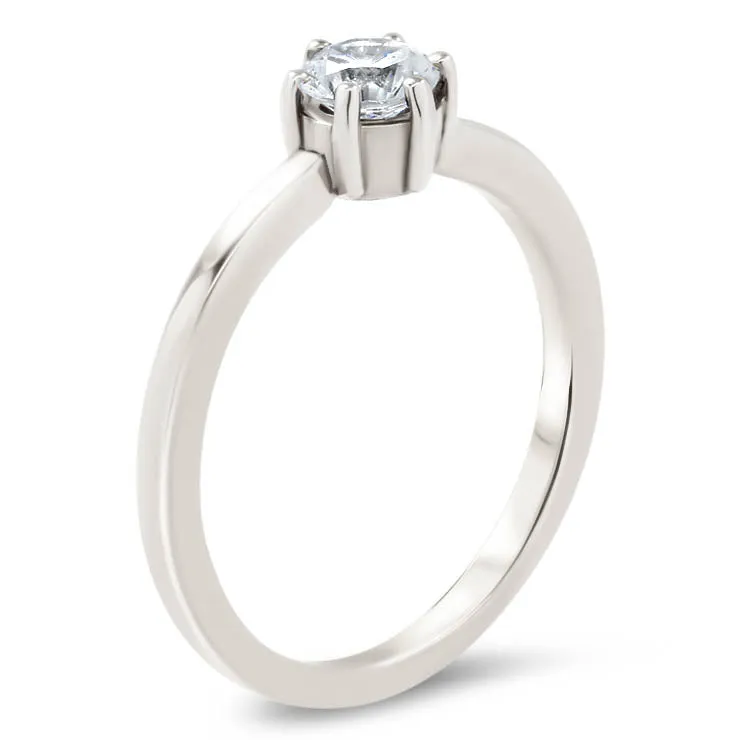 Dainty Solitaire  Engagement Ring Minimalist Design Six Prong Setting- Natalie