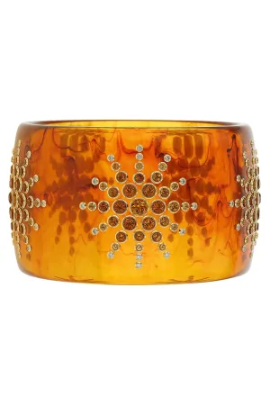 Diamond Citrine Tortoise Bakelite Bangle