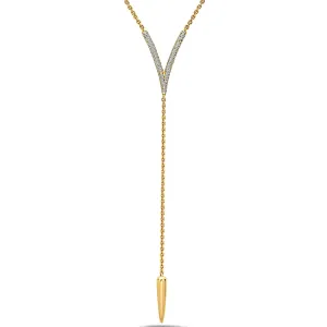 Diamond Drop V Tassel Necklace