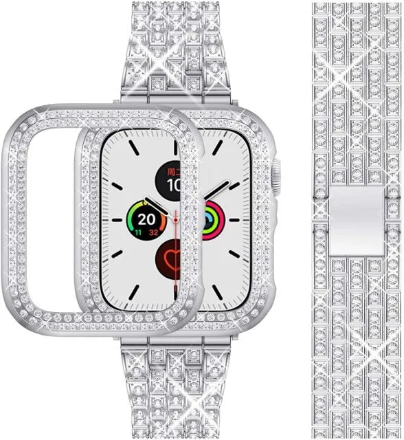 Diamond Strap   Case For Apple Series 7 6 Bracelet High-Quality Steel
