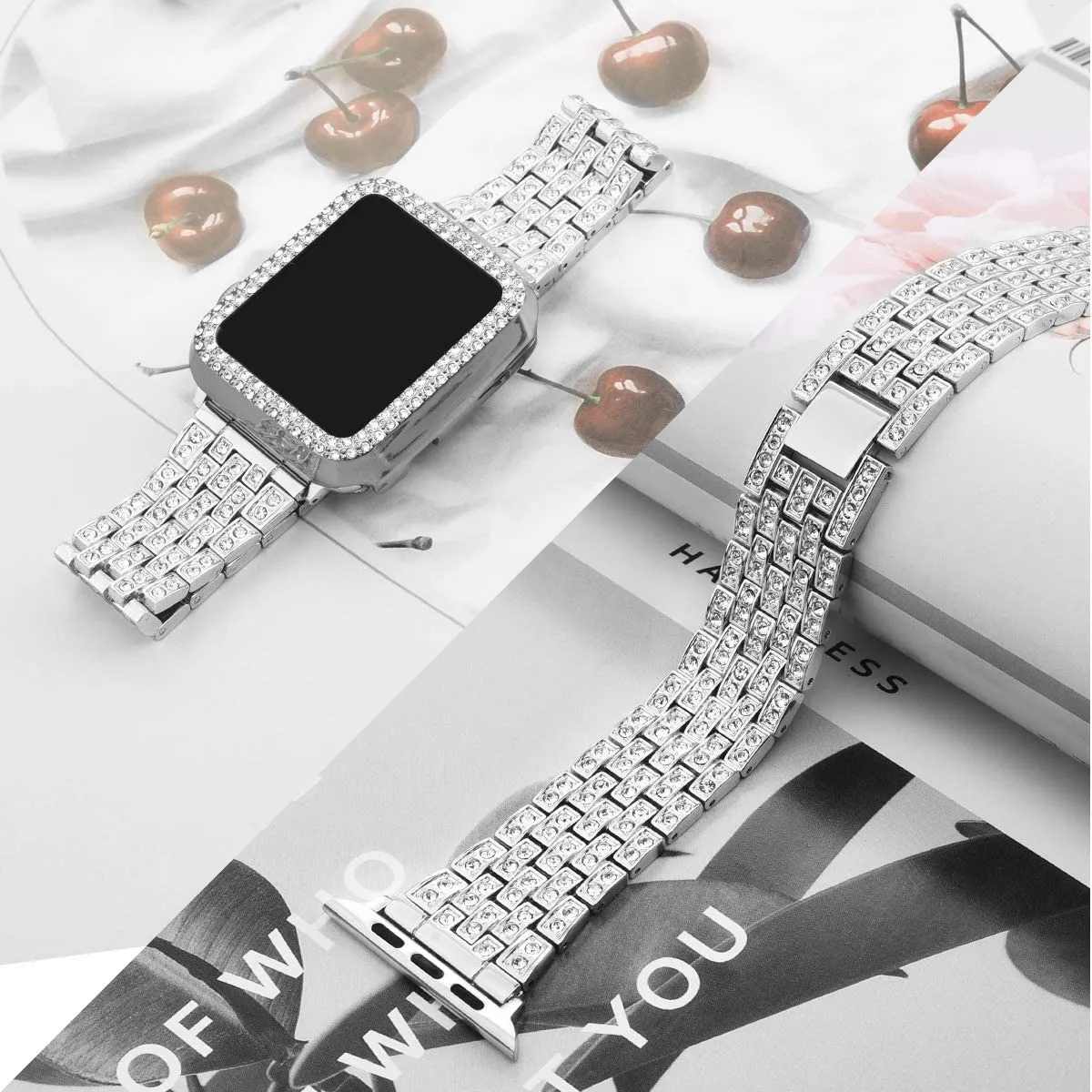 Diamond Strap   Case For Apple Series 7 6 Bracelet High-Quality Steel