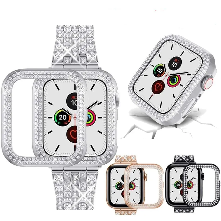 Diamond Strap   Case For Apple Series 7 6 Bracelet High-Quality Steel